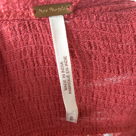 FINAL SALE Free People Serafina Sangria Floral Embroidered Crochet Boho Top M - Picture 9 of 11